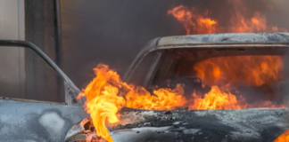 Возгорание автомобилей в Костанае